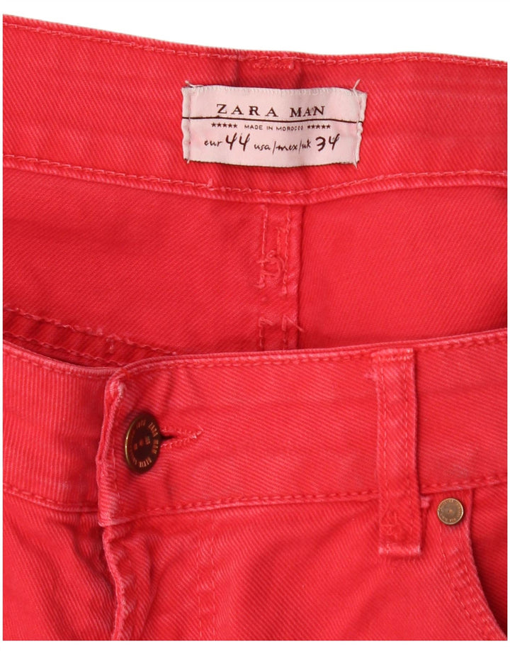 ZARA Denim Shorts til mænd EU 44 Large W34 Rød