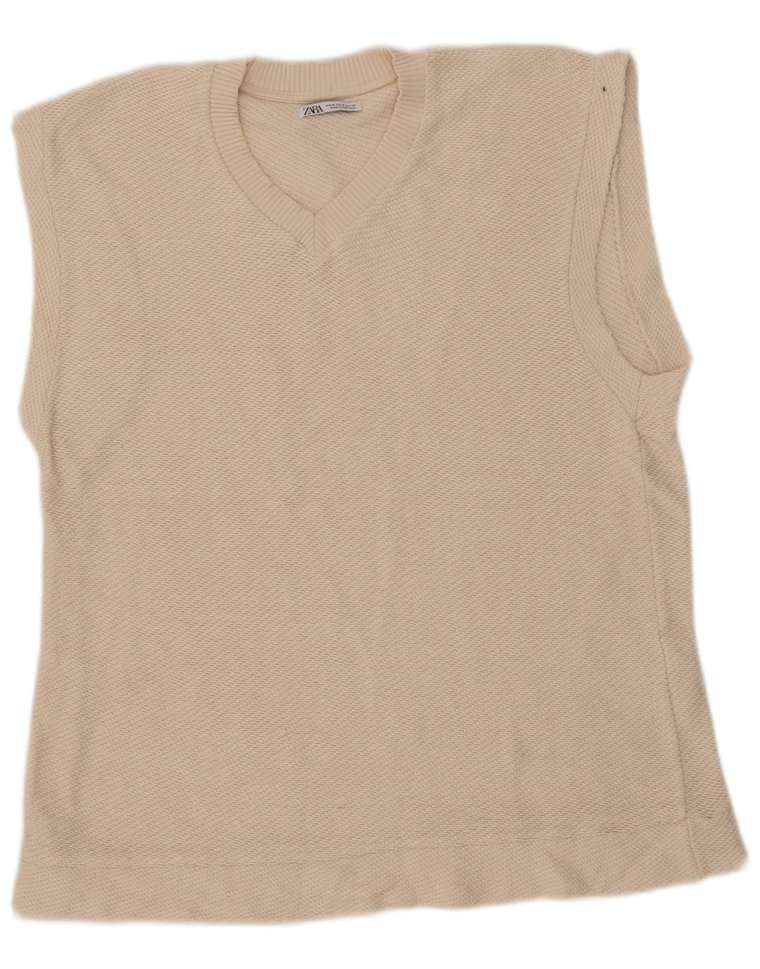 Zara Herrevest Tank Top Medium Off White Bomuld