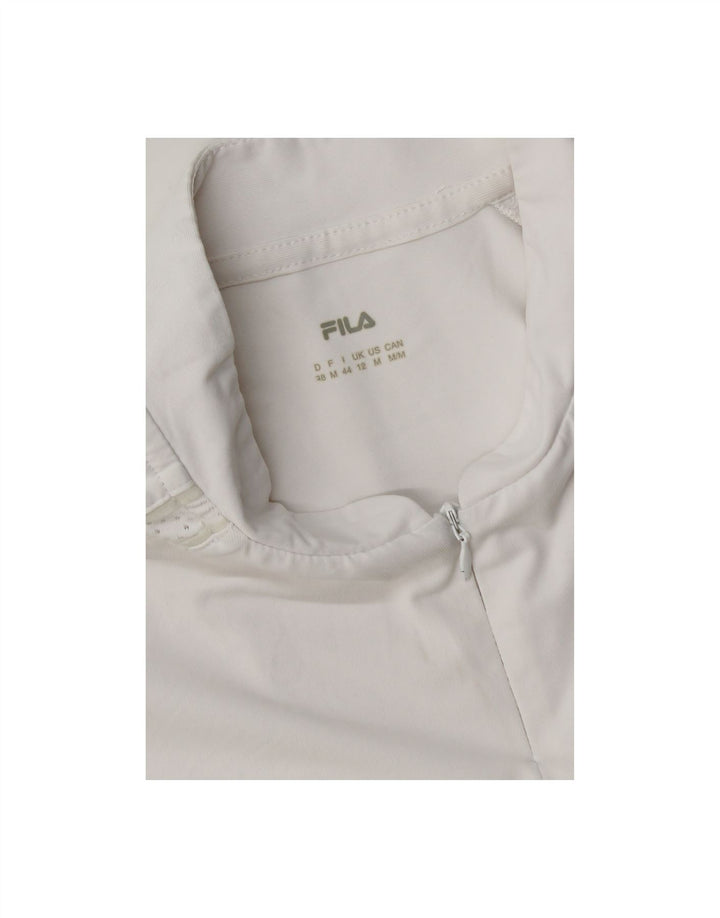 FILA Womens T-Shirt Top UK 12 Medium White Polyester
