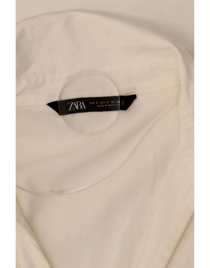 ZARA Oversized skjortebluse til kvinder UK 10 Small White