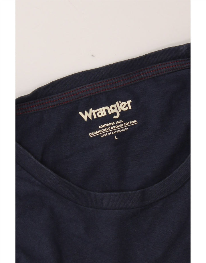 Wrangler Herre T-Shirt Top Stor Marineblå Bomuld