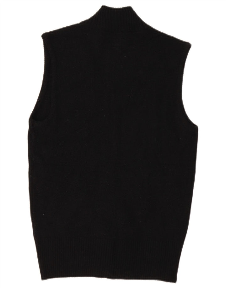 Energie Dame ærmeløs cardigan sweater UK 12 Medium Sort Akryl