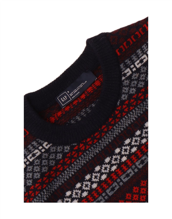Gap Herre Crew Neck sweater lille marineblå geometrisk lammeuld