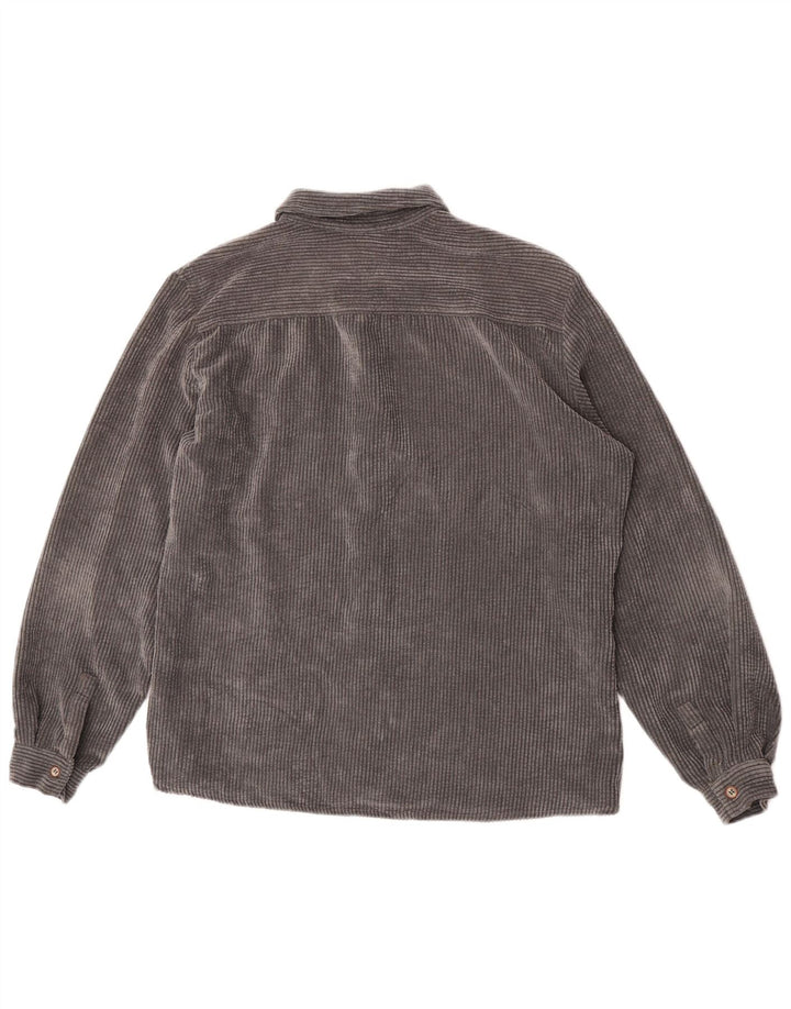 ZARA Herre Corduroy Relaxed Fit skjorte mellemgrå