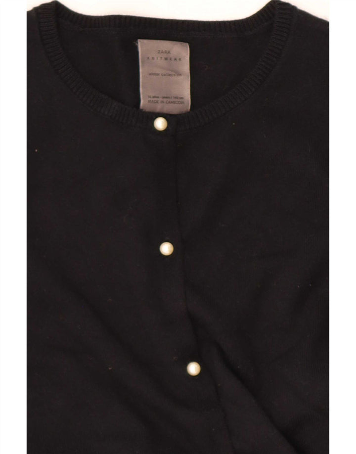 Zara Girls Cardigan Sweater 9-10 År Sort