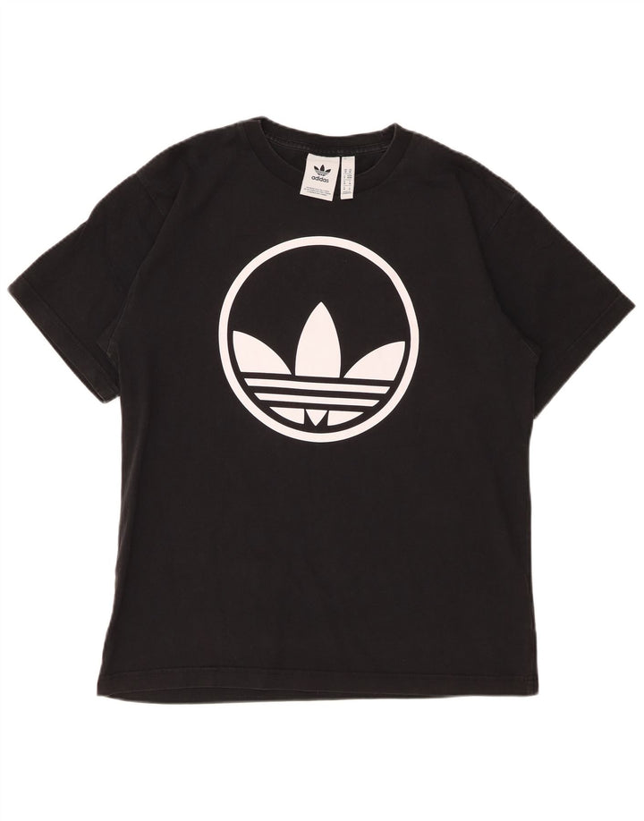 Adidas Herre grafisk T-shirt Top Medium Sort Bomuld