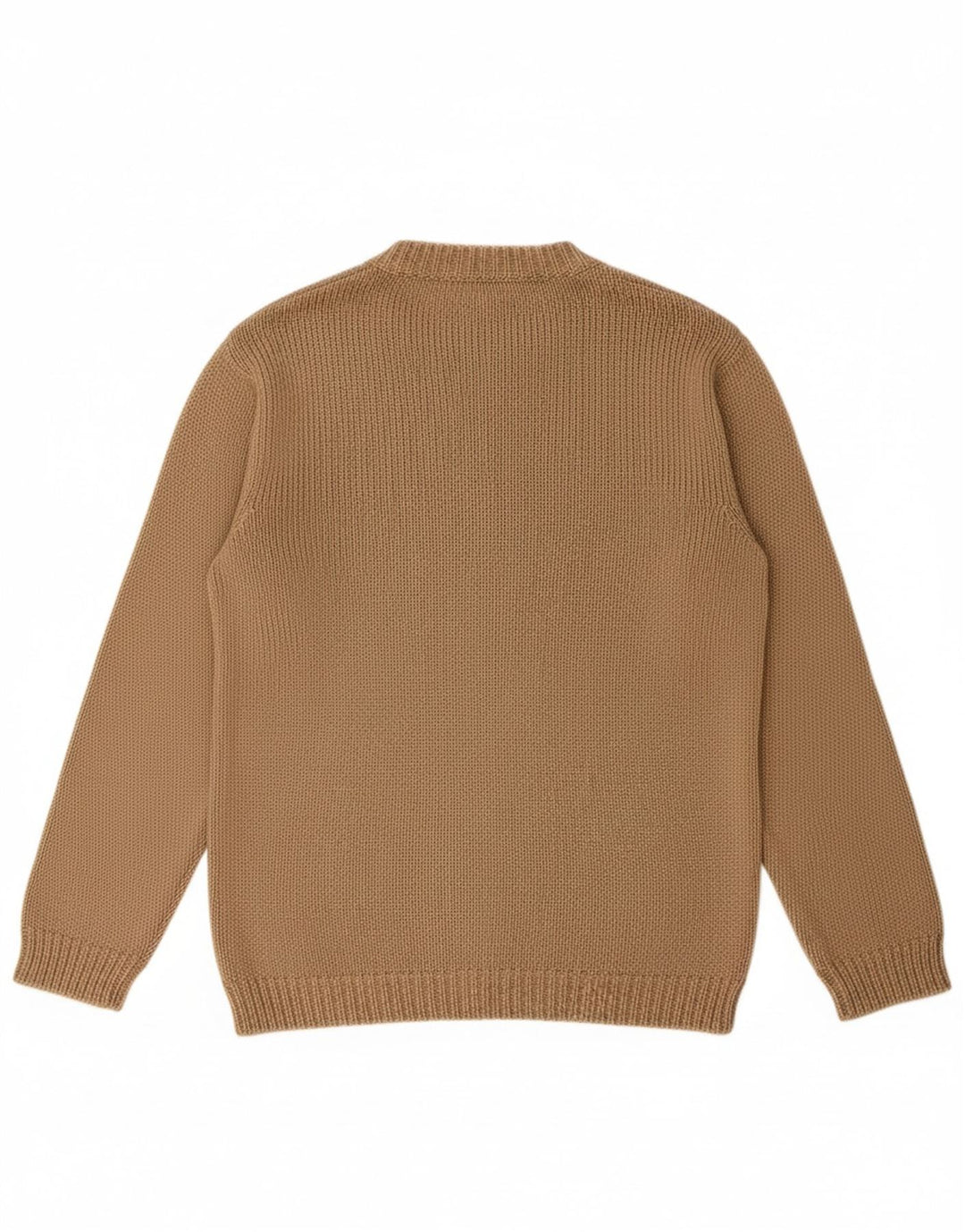SISLEY Womens Crew Neck Jumper Sweater UK 14 Medium Brown Acrylic Vintage Sisley and Second-Hand Sisley from Messina Hembry 