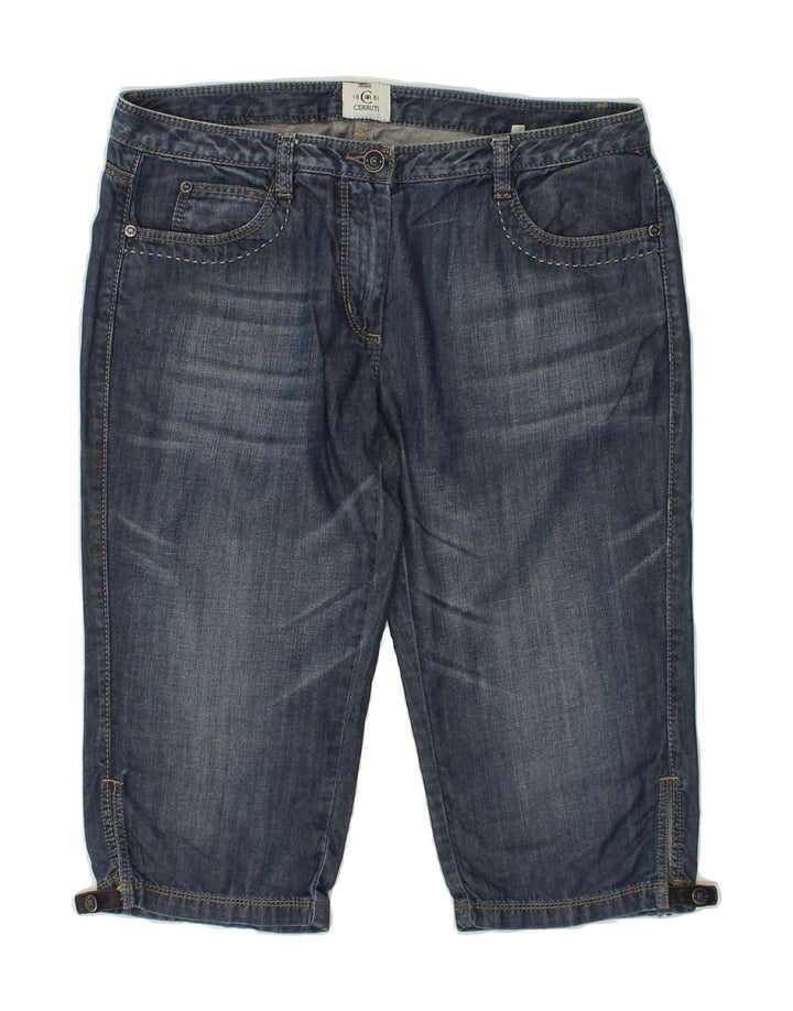 CERRUTI 1881 Womens Denim Bermuda Shorts IT 44 Medium W30 Blue Cotton | Vintage Cerruti 1881 | Thrift | Second-Hand Cerruti 1881 | Used Clothing | Messina Hembry 