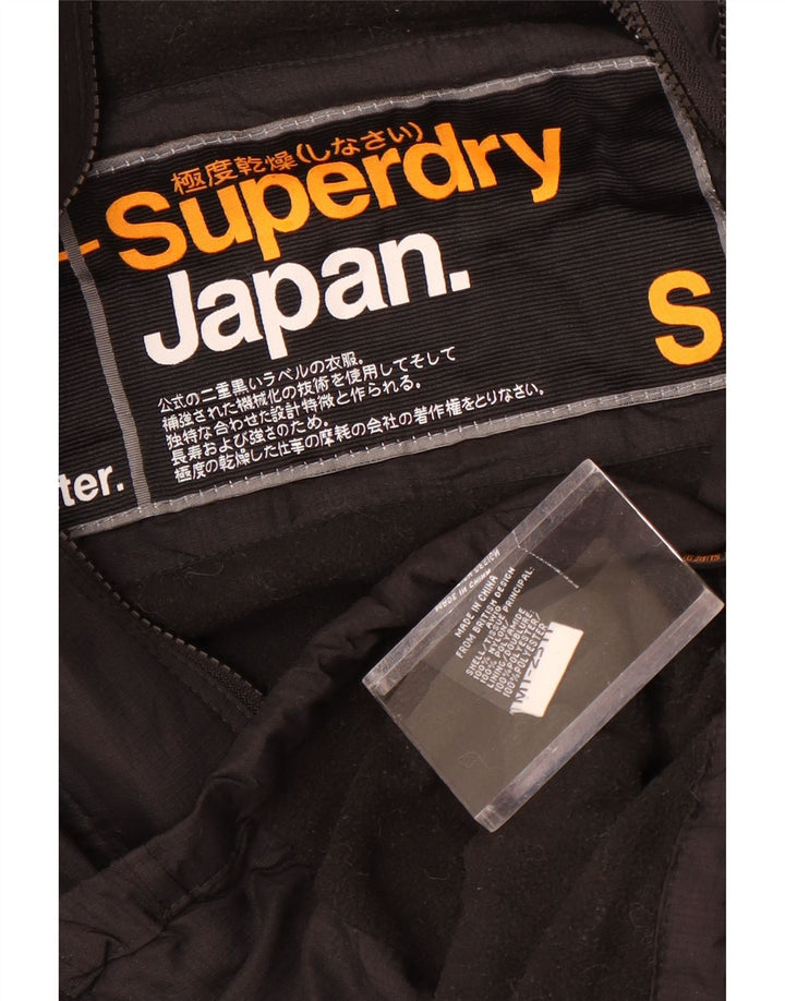Superdry Windbreaker-jakke med hætte til mænd UK 36 Lille sort nylon