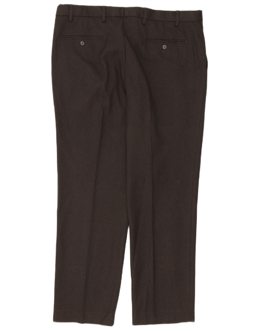 Marks & Spencer Herre Straight Regular Suit Bukser W38 L31 Brun Polyester