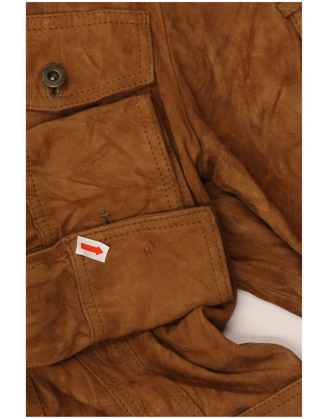 VINTAGE Militærjakke i ruskind til kvinder IT 42 medium brunt læder