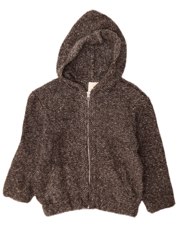 Zara Pige Hætte Cardigan Sweater 6-7 År Grå Akryl