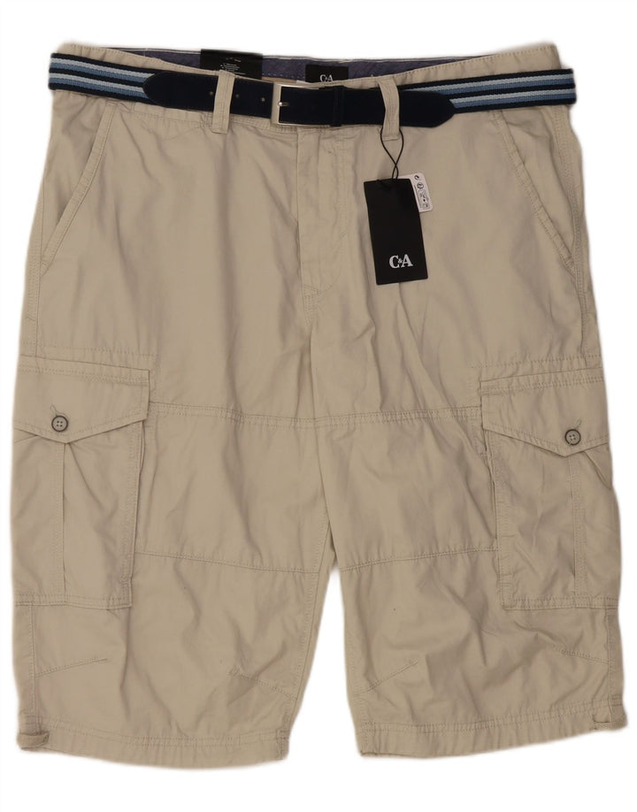 C&A Herre Regular Fit Cargo Shorts W38 XL Grå Bomuld