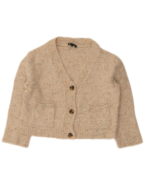 Whistles Dame 3/4 ærmet cardigan sweater UK 10 Small Beige Flecked