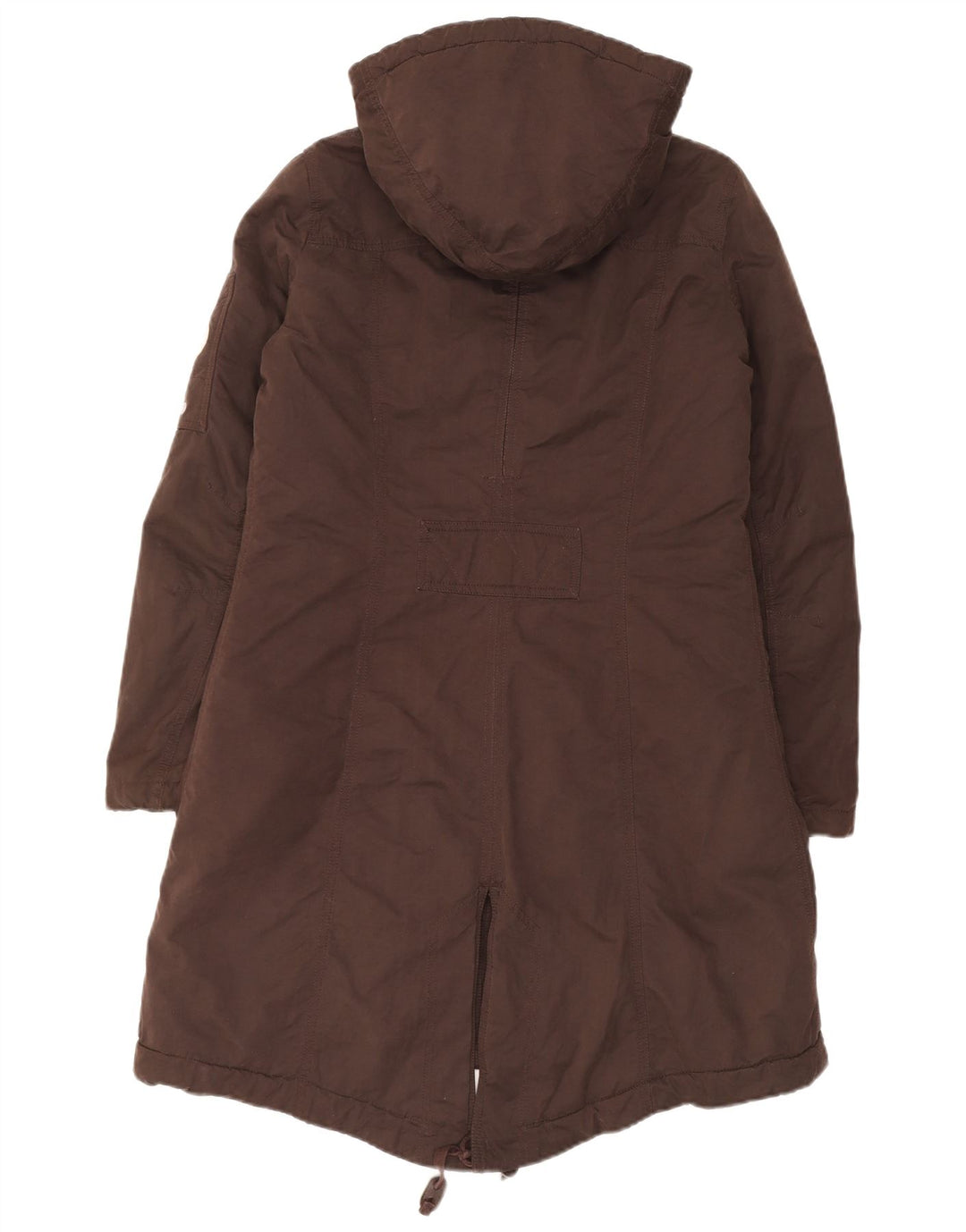 Napapijri Dame Hooded Parka Jacket UK 14 Medium Brown Bomuld