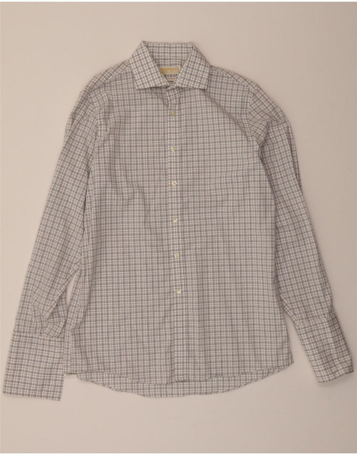 MICHAEL KORS Mens Formal Shirt Size 15 1/2 Medium White Check Vintage Michael Kors and Second-Hand Michael Kors from Messina Hembry 