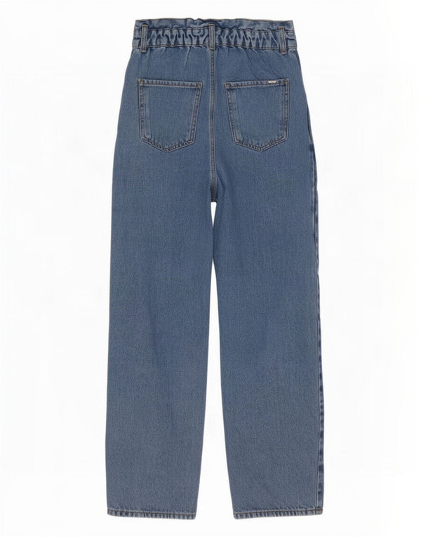 Zara Womens High Waist Crop Tapered Jeans EU 34 2XS W24 L25 Blue Cotton