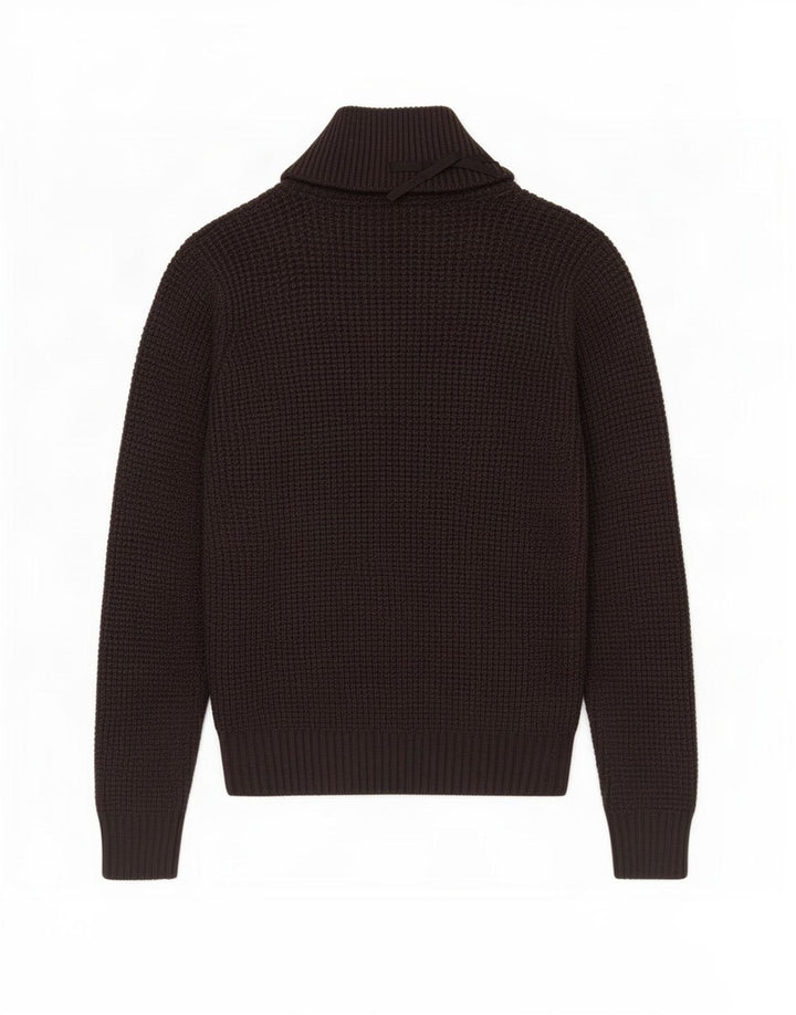 ONE WAY Herre Shawl Neck Jumper Sweater Medium Grå Uld
