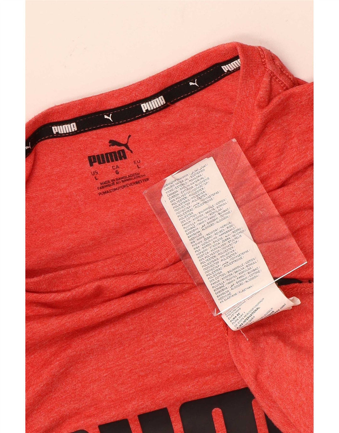 Puma Herre Grafisk T-Shirt Top Stor Rød Polyester