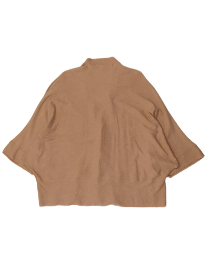 Zara Dame Oversized Batwing Åben Cardigan Sweater UK 14 Medium Beige