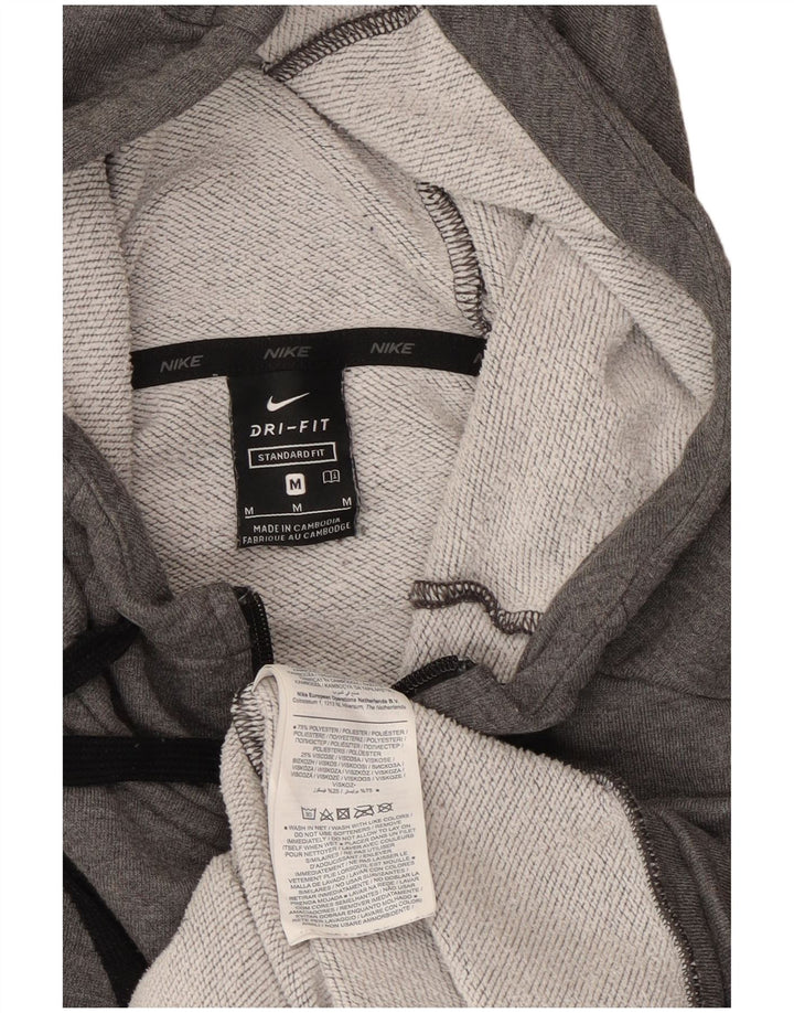 Nike Herre Dri Fit Standard Fit Hættetrøje med lynlås mellemgrå polyester