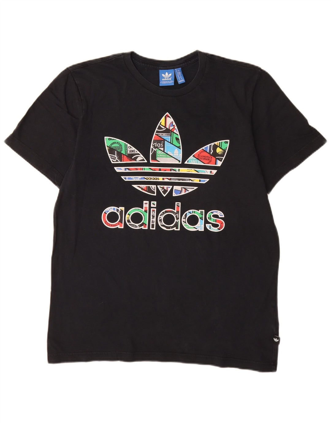 Adidas Herre grafisk T-shirt Top Medium Sort Bomuld
