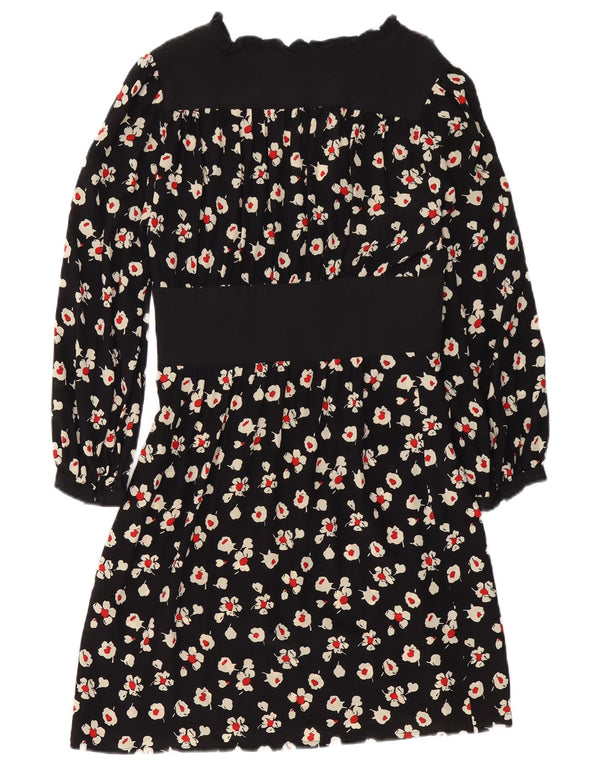 Max & Co. Langærmet Empire-kjole til kvinder UK 14 Medium Black Floral