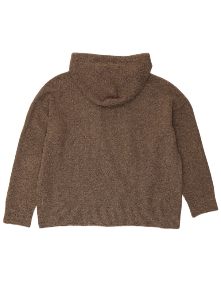 Zara hættetrøje til kvinder i overstørrelse UK 10 Lille brun polyester