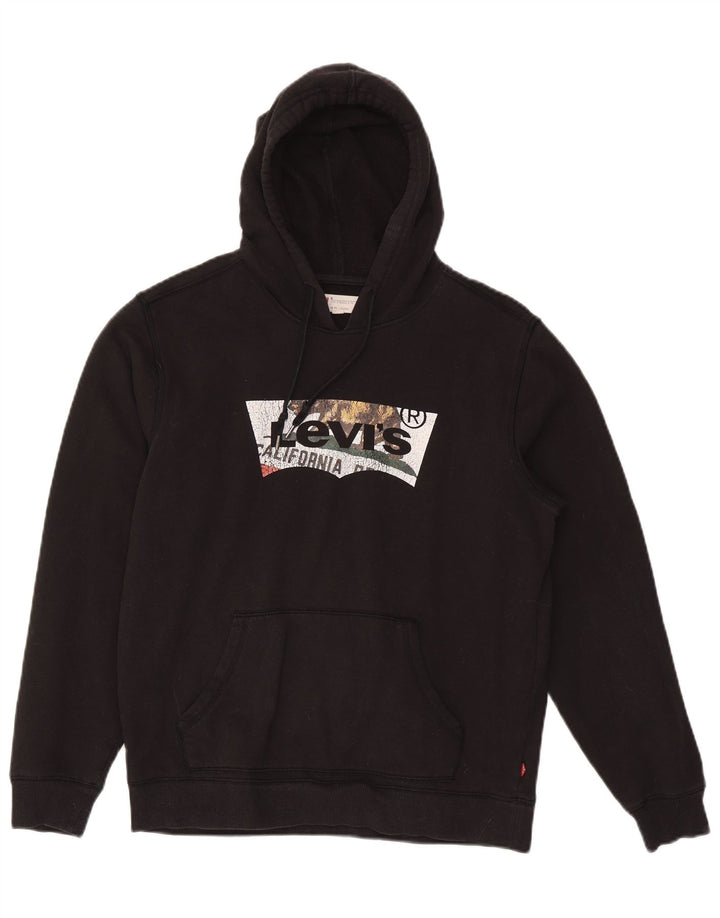 Levi's Grafisk hættetrøje til kvinder UK 14 Medium Sort bomuld
