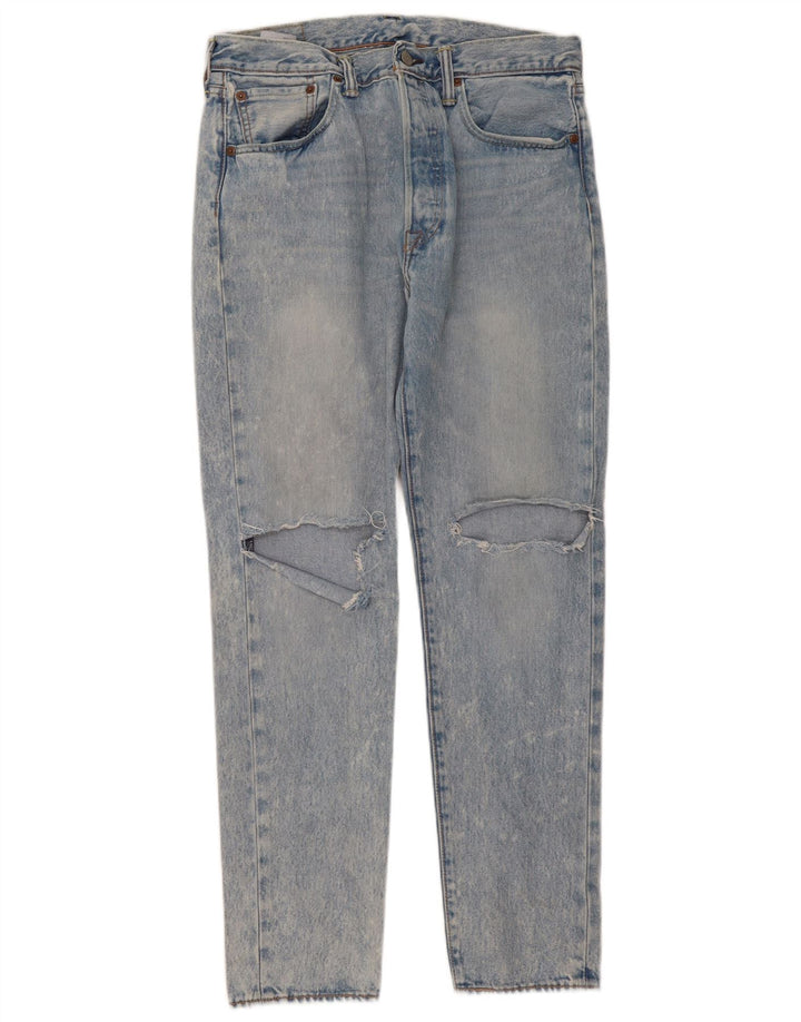 Levi's herre 501 CT distressed straight jeans W32 L32 blå bomuld