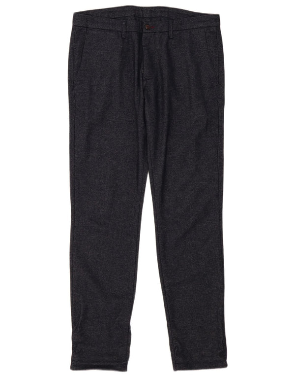 John Barritt Herre Slim Chino Bukser IT 50 Large W36 L32 Navy Blue Flecked