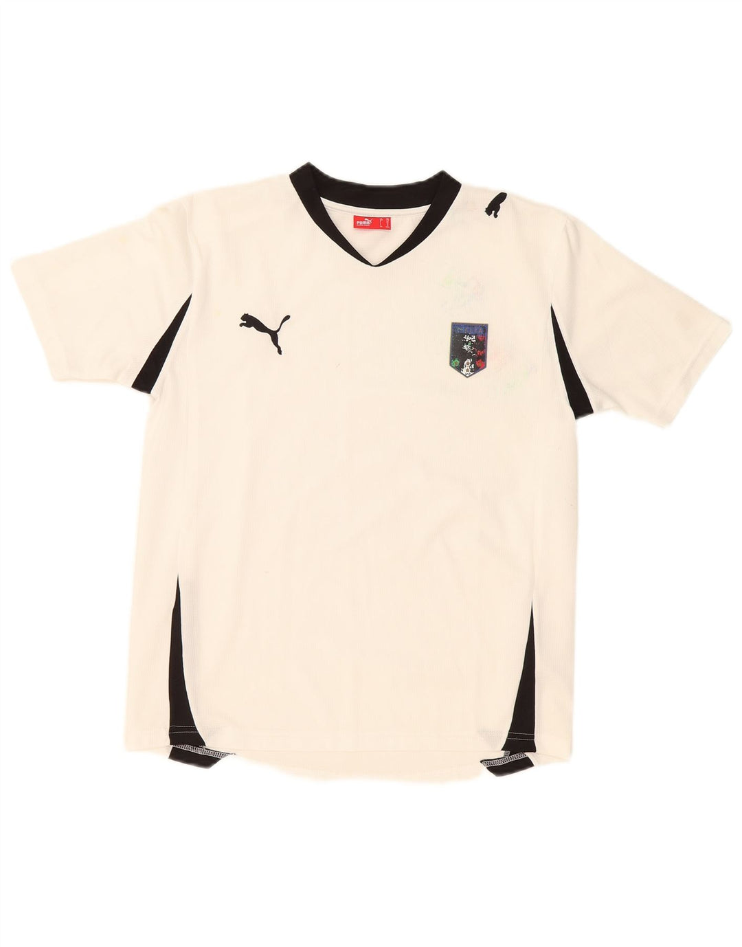 Puma Boys T-Shirt Top 13-14 år Hvid Colourblock