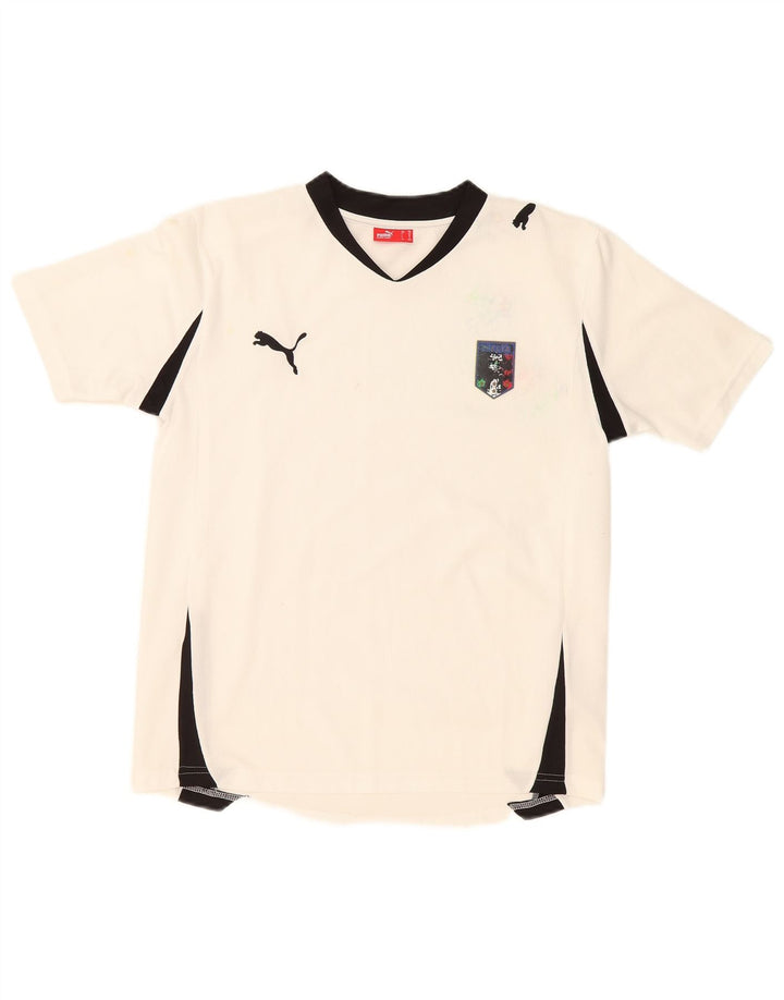 Puma Boys T-Shirt Top 13-14 år Hvid Colourblock