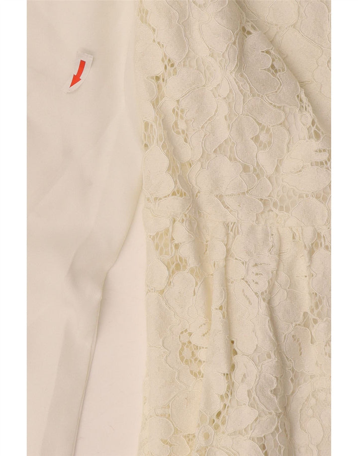French Connection Dame 3/4 ærmet bluse Top UK 10 Small White Floral