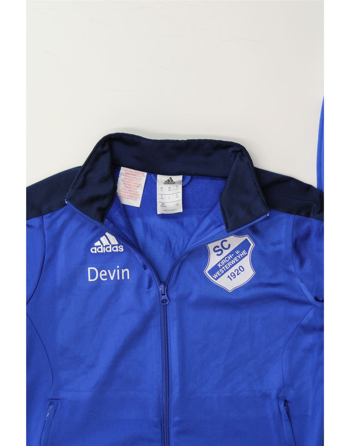 ADIDAS Boys Graphic Tracksuit Top Jacket 11-12 Years Large Blue Polyester Vintage Adidas and Second-Hand Adidas from Messina Hembry 