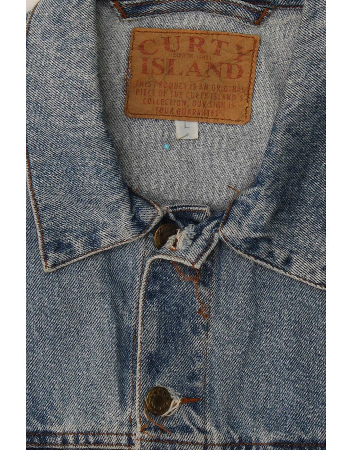 Vintage Herre denimjakke UK 40 Large Blue Cotton