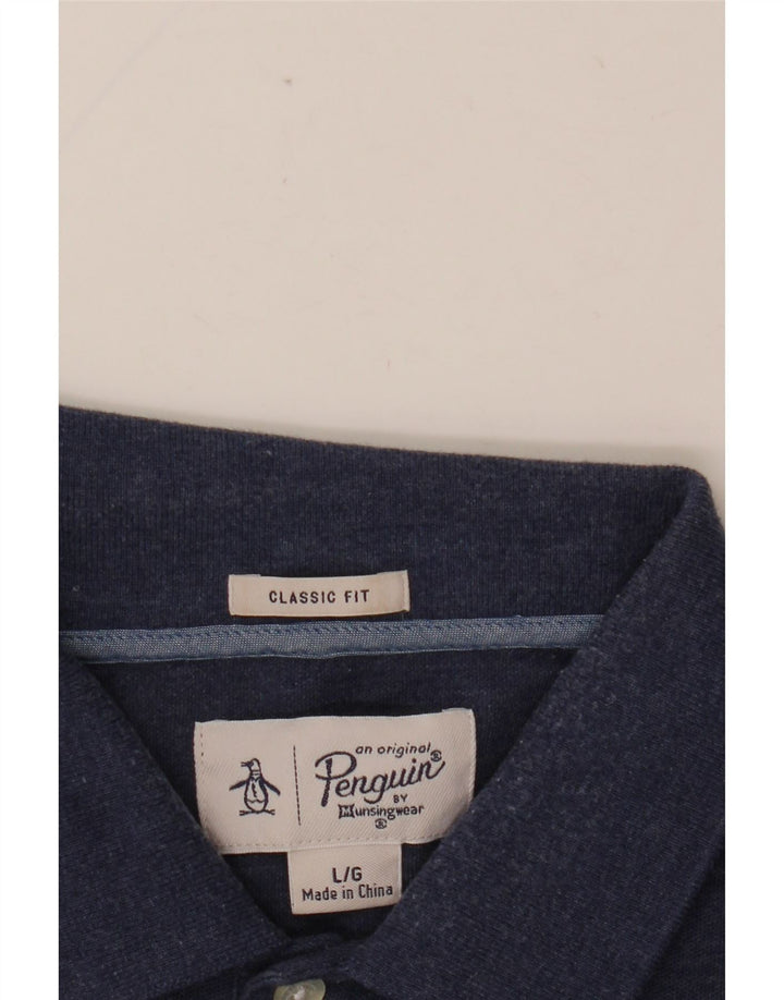 PENGUIN Herre Classic Fit Polo Shirt Large Navy Blue