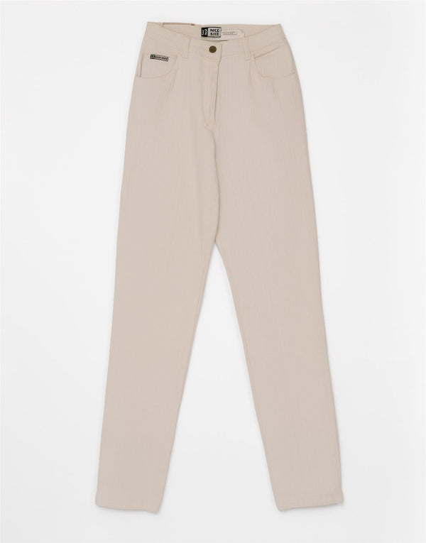 John Baner Dame Jeans med høj talje UK 14 Large W28 L30 Hvid Bomuld