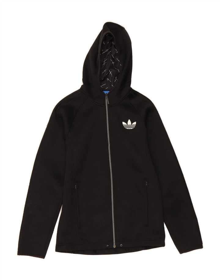 ADIDAS Mens Zip Hoodie Sweater Small Black Polyester Vintage Adidas and Second-Hand Adidas from Messina Hembry 