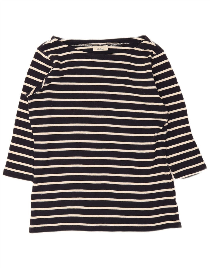 L.L.Bean Dame Top 3/4 ærmer UK 14 Mellem marineblå stribet