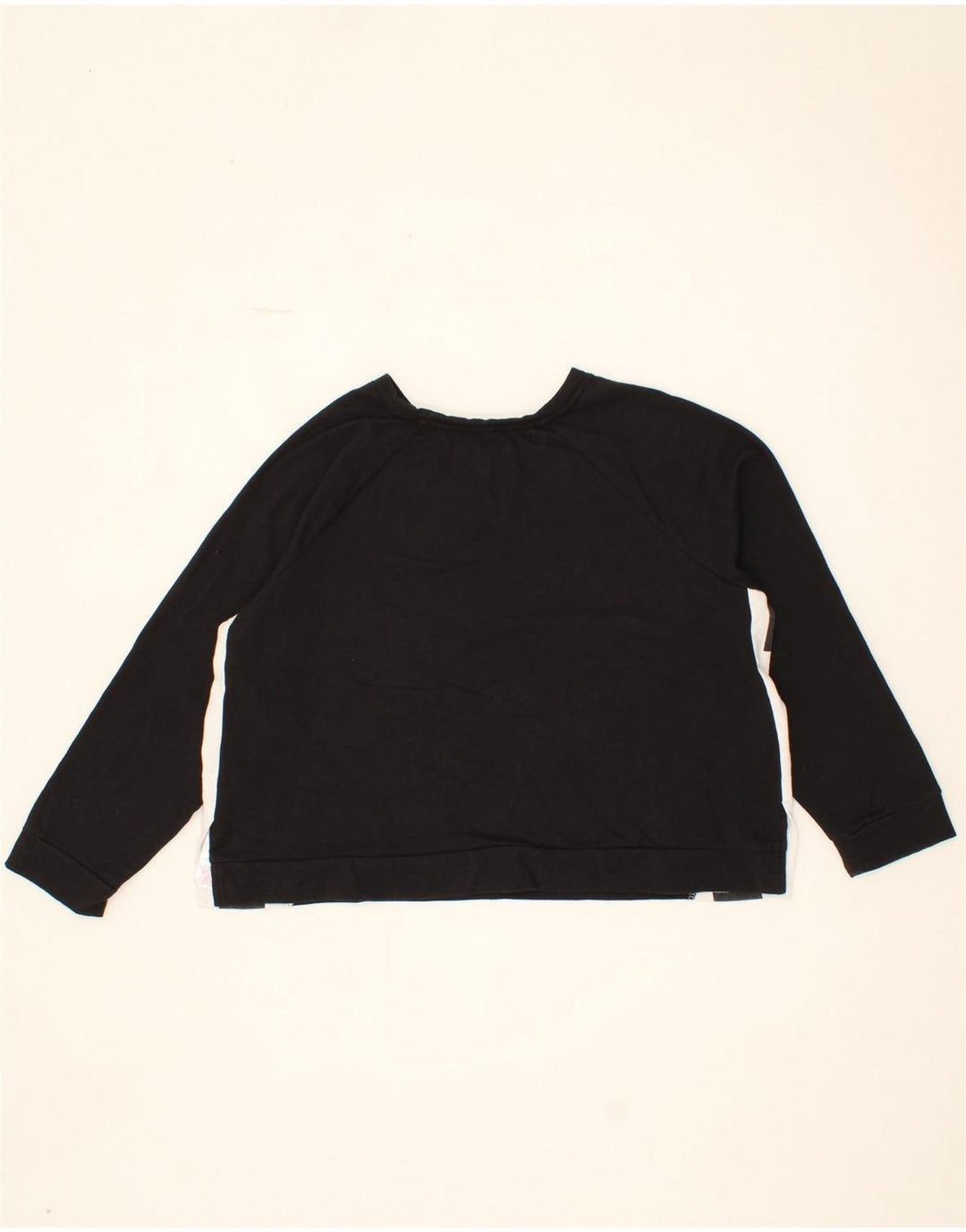 DKNY Womens Crop Graphic Sweatshirt Jumper UK 14 Medium Black Colourblock Vintage Dkny and Second-Hand Dkny from Messina Hembry 