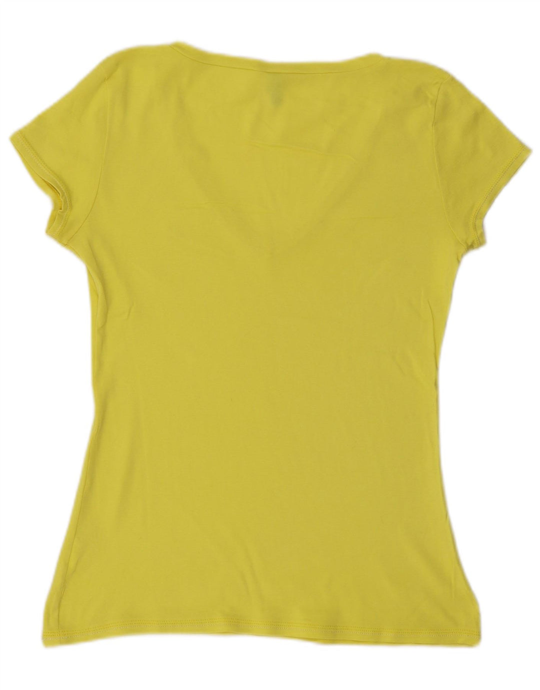 Benetton Dame T-Shirt Top UK 10 Lille Gul