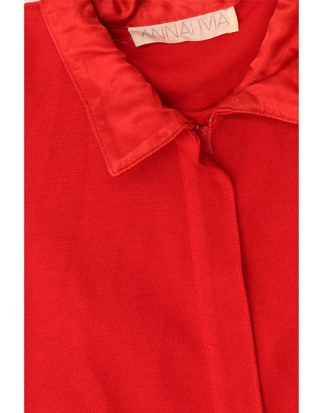 Vintage Dame Langærmet Skede Kjole UK 14 Medium Rød