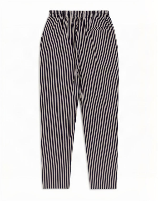 Zara Womens High Waist Cropped Trousers Large W30 L24 Navy Blue Pinstripe