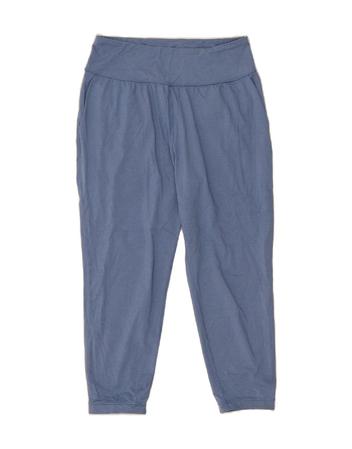 PRANA Womens Capri Leggings UK 14 Medium  Blue Pinstripe Vintage Prana and Second-Hand Prana from Messina Hembry 