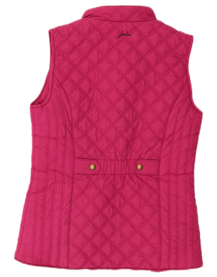 Joules Womens Quilted Gilet UK 8 Small Pink Polyester