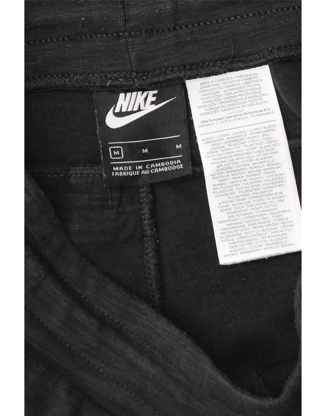 Nike Træningsdragt bukser til mænd Joggers Medium Sort Flecked Bomuld