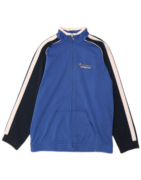 Champion Boys Tracksuit Top Jacket 13-14 Years XL Blue Colourblock