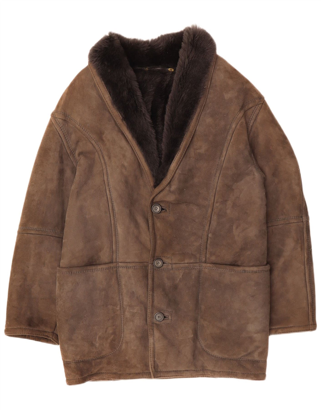 CONBIPEL Shearling-jakke til mænd IT 48 Medium Brun