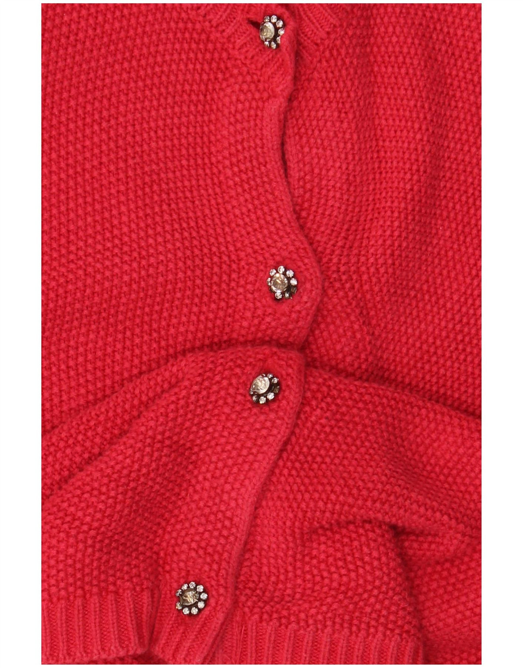 Zara Dame Cardigan Sweater UK 10 Lille rød viskose